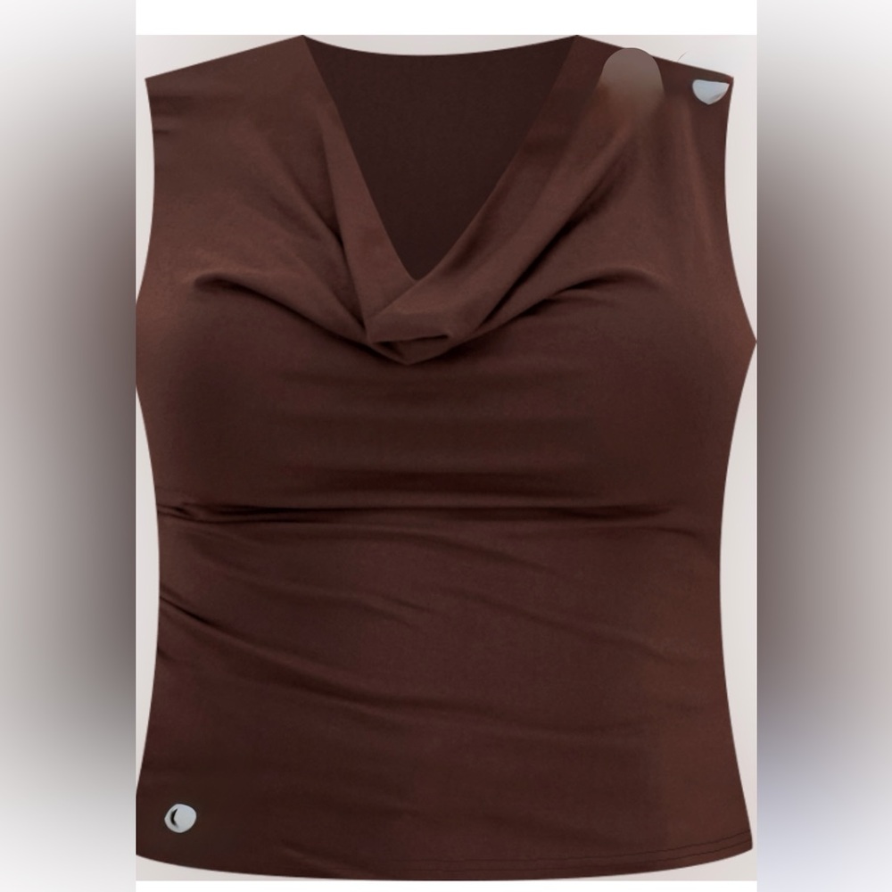 Women’s Sleeveless Cowl Neck Top - Brown